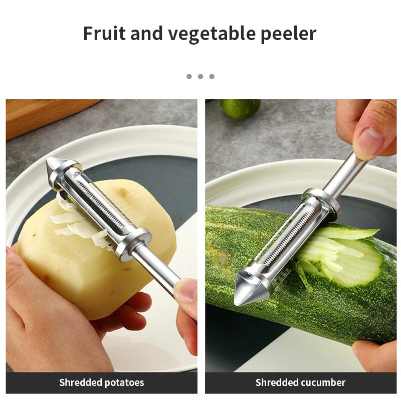 Multifunktionell Frukt- och Grönsaksskalare i Rostfritt Stål Zinklegering Ergonomisk