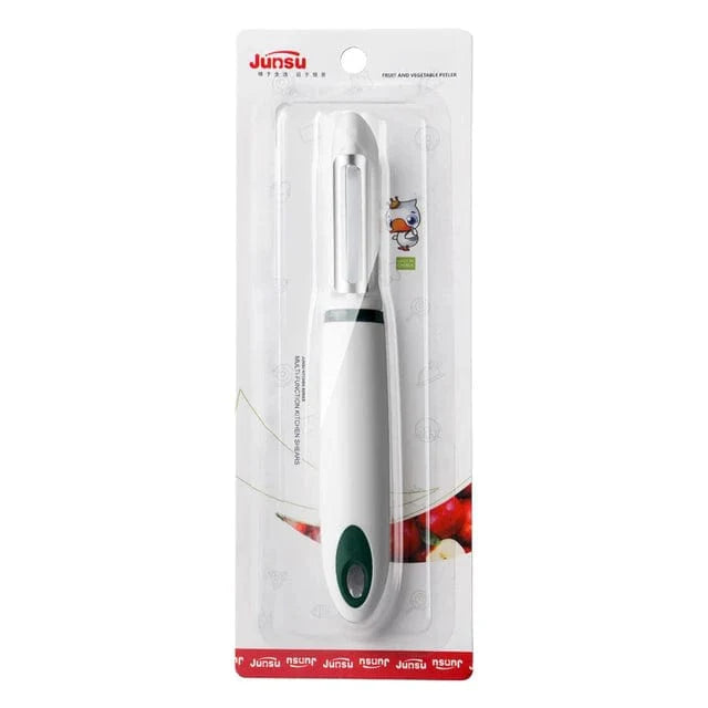Multifunktionell Frukt- och Grönsaksskalare i Rostfritt Stål Zinklegering Ergonomisk vit