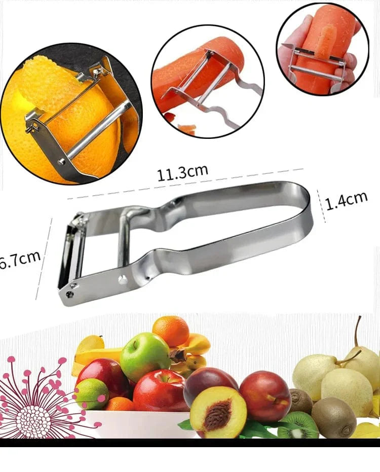 Magiskt Trio Skalborttagare i Rostfritt Stål U-typ - Ekologiskt Kökverktyg