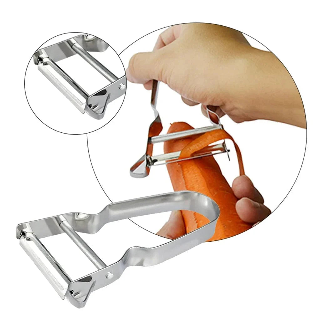 Magiskt Trio Skalborttagare i Rostfritt Stål U-typ - Ekologiskt Kökverktyg