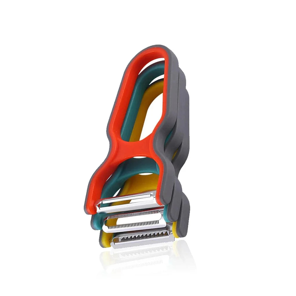 Grönsaksskalare i rostfritt stål multifunktion x3 Röd Set köksredskap 3 delar i slumpmässig färg