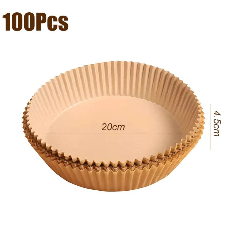 Engångsliner för luftfritös - Mikrovågsugnssäker matlagningsaccessoar 20 cm A 100 stycken