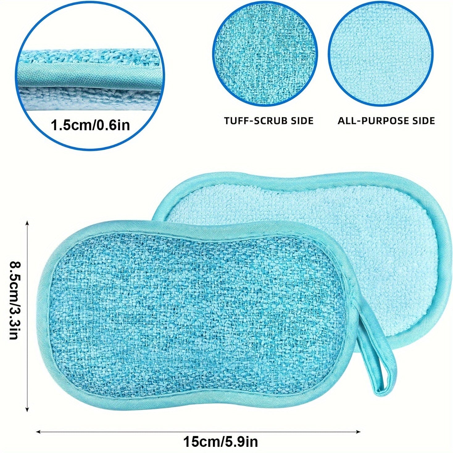 Sats med 10 Färgglada Mikrofiber Svampar för Kök, Lätta att Rengöra Tallrikar, Kastruller och Stekpannor