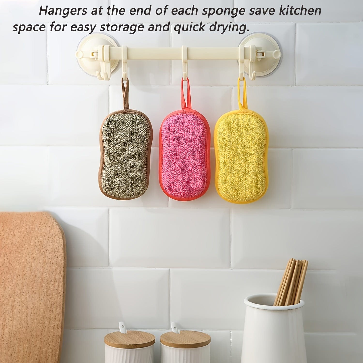 Sats med 10 Färgglada Mikrofiber Svampar för Kök, Lätta att Rengöra Tallrikar, Kastruller och Stekpannor