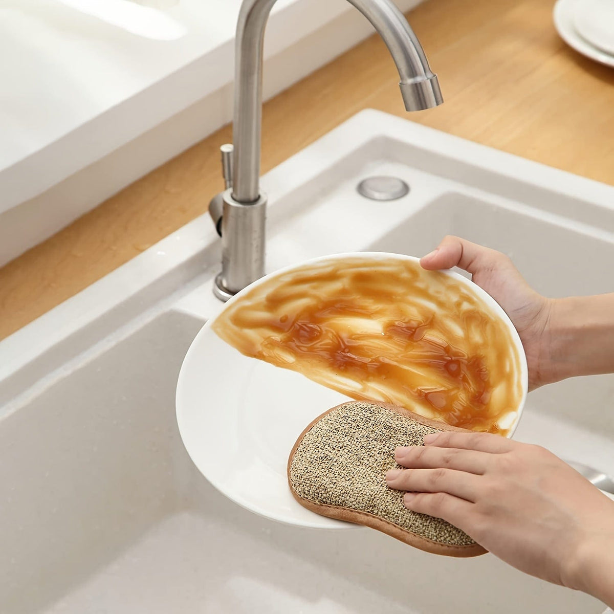 10-pack Färgade Mikrofiber Svampar för Kök, Lätta att Rengöra Disk, Grytor och Stekpannor