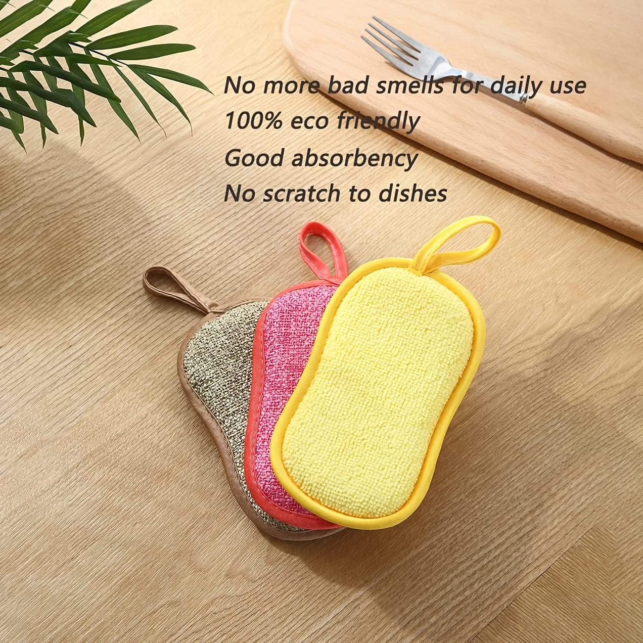 Sats med 10 Färgglada Mikrofiber Svampar för Kök, Lätta att Rengöra Tallrikar, Kastruller och Stekpannor