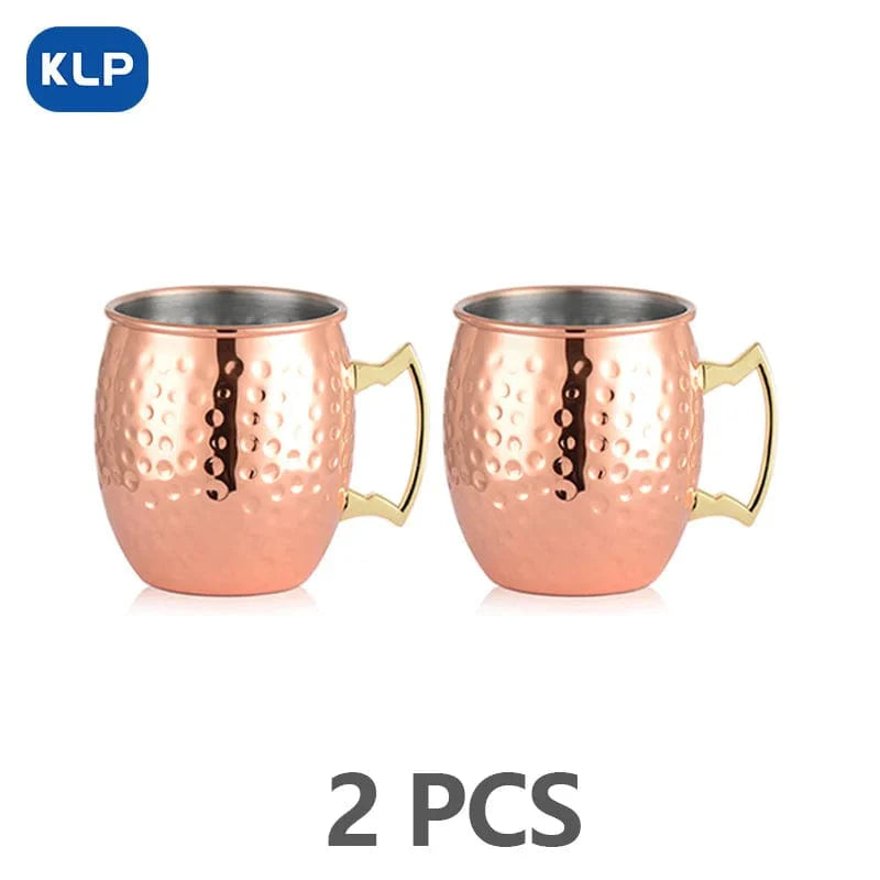 Set med 2 Moscow Mule-muggar i rostfritt stål med roséguldplätering - Barpresent (16,9 oz) 2PCS Roséguld / 500 ml
