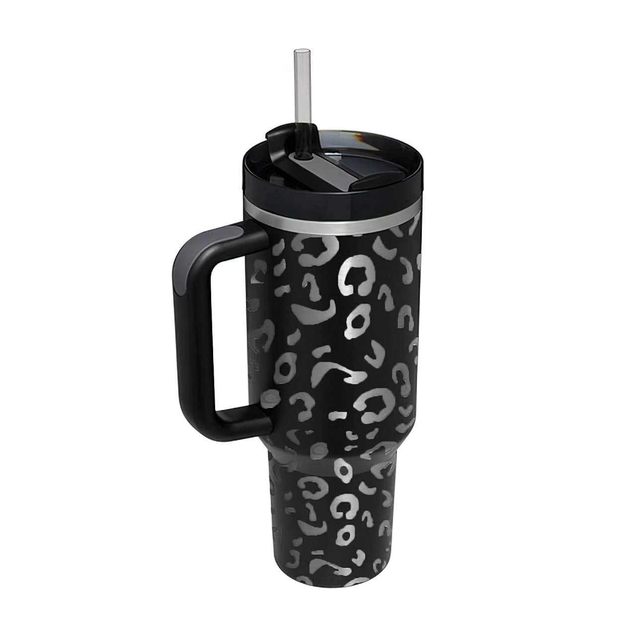 Mega-Isolerad smart flask Leopard - Svart