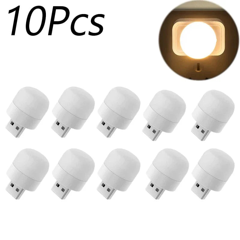 Mini Laddningsbar USB Lampa för Läsning Varm Vit 1-10 St 10 St Varm