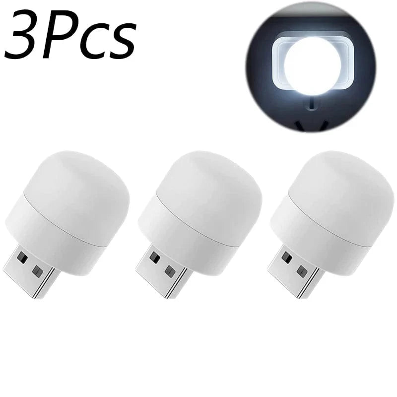 Mini läslampa USB Varm Vit uppladdningsbar 1-10 st 3 st Vit