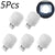 Mini USB-lampa för läsning, varmvit, uppladdningsbar, 1-10 st, 5 st vita