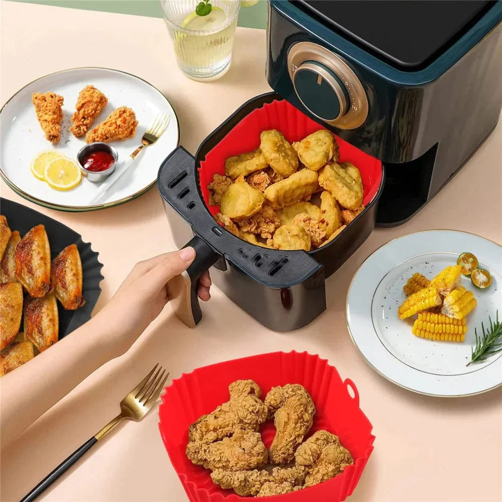 Fyrkantiga silikonformar för airfryer