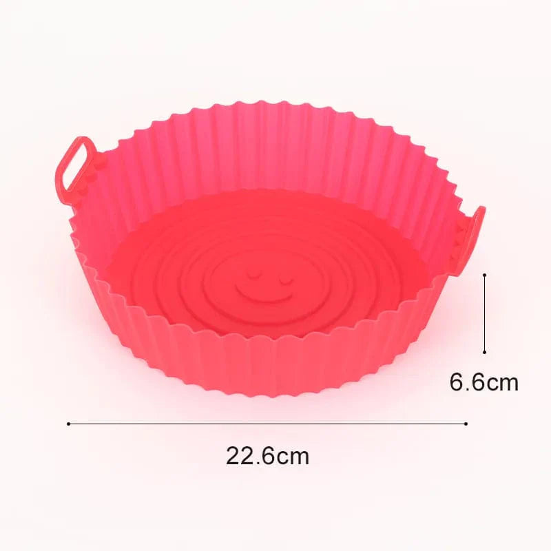 Runda Silikonformar för luftfritös i fuchsia rosa