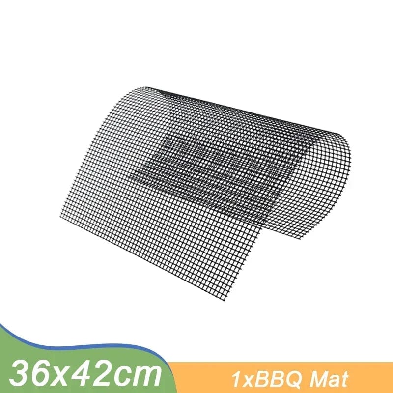 Non-stick Barbecue Mesh Mat Återanvändbar Värmebeständig BBQ Bakmatta Kök Matlagning BBQ Mat Fodral Tillbehör Utomhus BBQ Verktyg 1ST 36x42cm