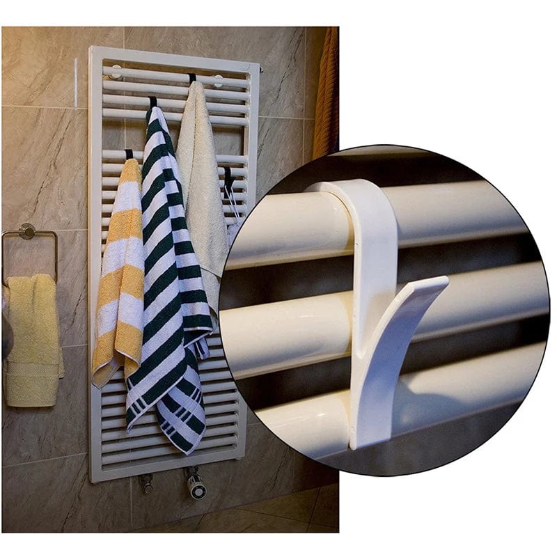 Organisatör för förvaring av badrumsradiator, vit transparent - Eco-vänlig klädhängare