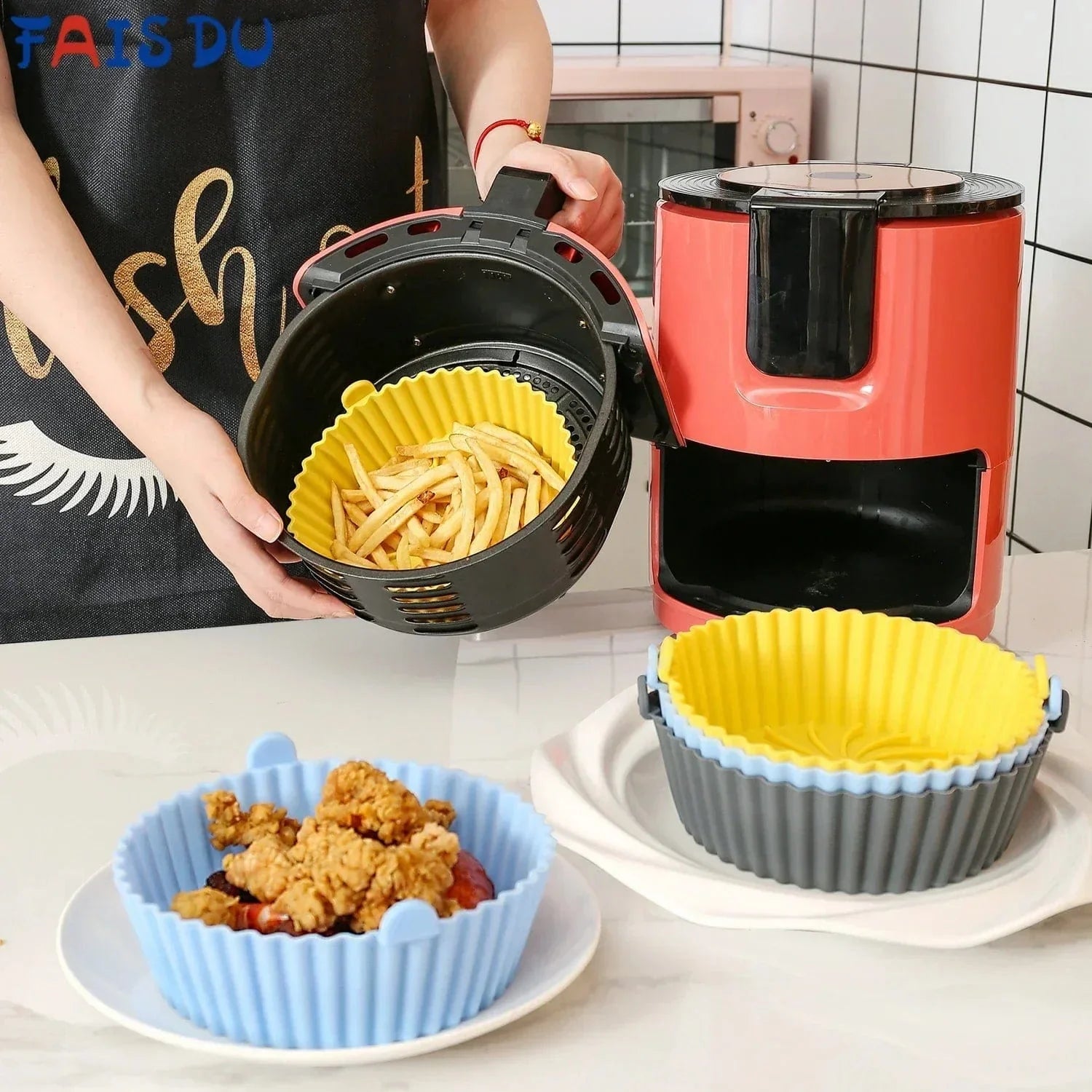 Siliconebakaer för Air Fryer (14x17x4,6 cm)