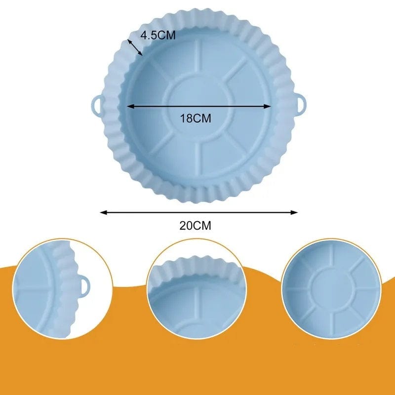 Silikonkokar för Air Fryer (18x20x4,5 cm) Blå