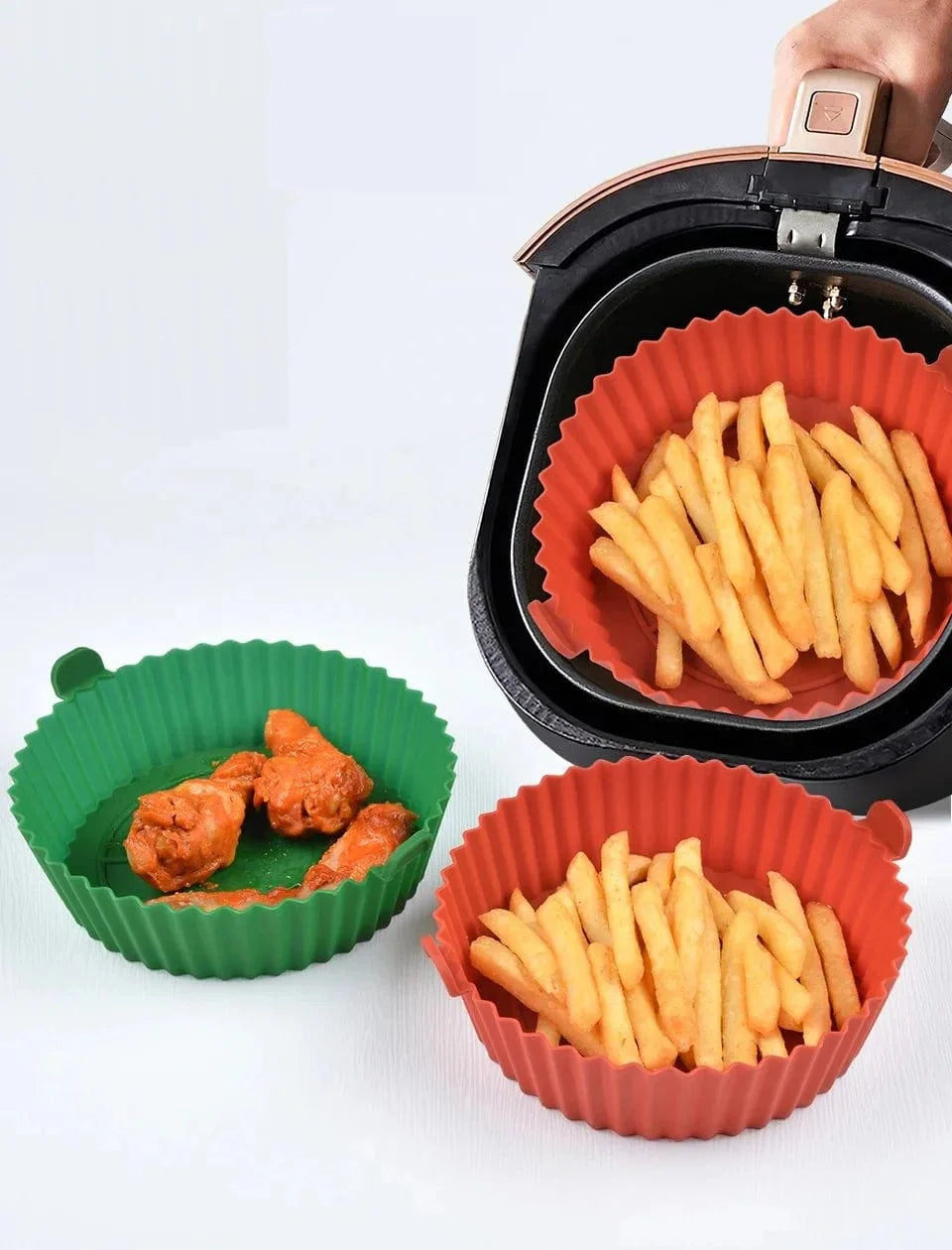 Silikonkokkorg för luftfritös (16x19x6 cm)