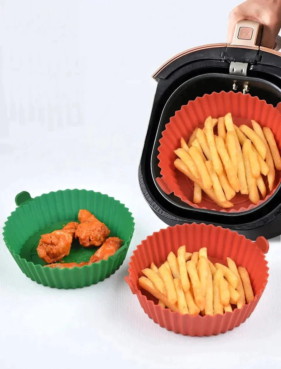Silikonkokkorg för luftfritös (16x19x6 cm)