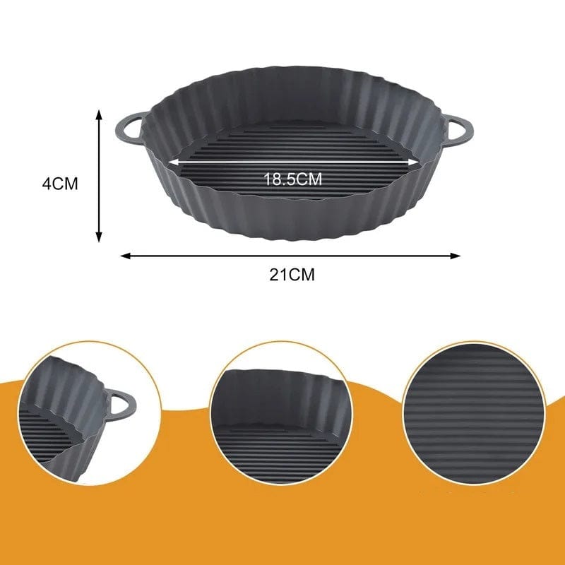 Silicone kokkurrande för airfryer (18,5x21x4 cm) Grå