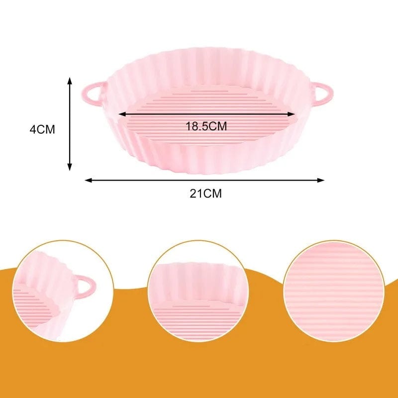 Silicone Bakkare för Luftfritös (18,5x21x4 cm) Rosa