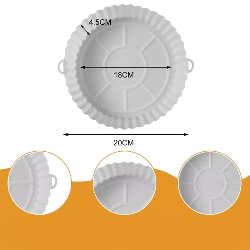 Silicone Mat för Luftfritös (18x20x4,5 cm) Vit