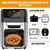 Återanvändbar silikonbehållare för Air Fryer - Tillbehör för ugn, pizza, friterad kyckling - Svart/blå - Justerbar storlek