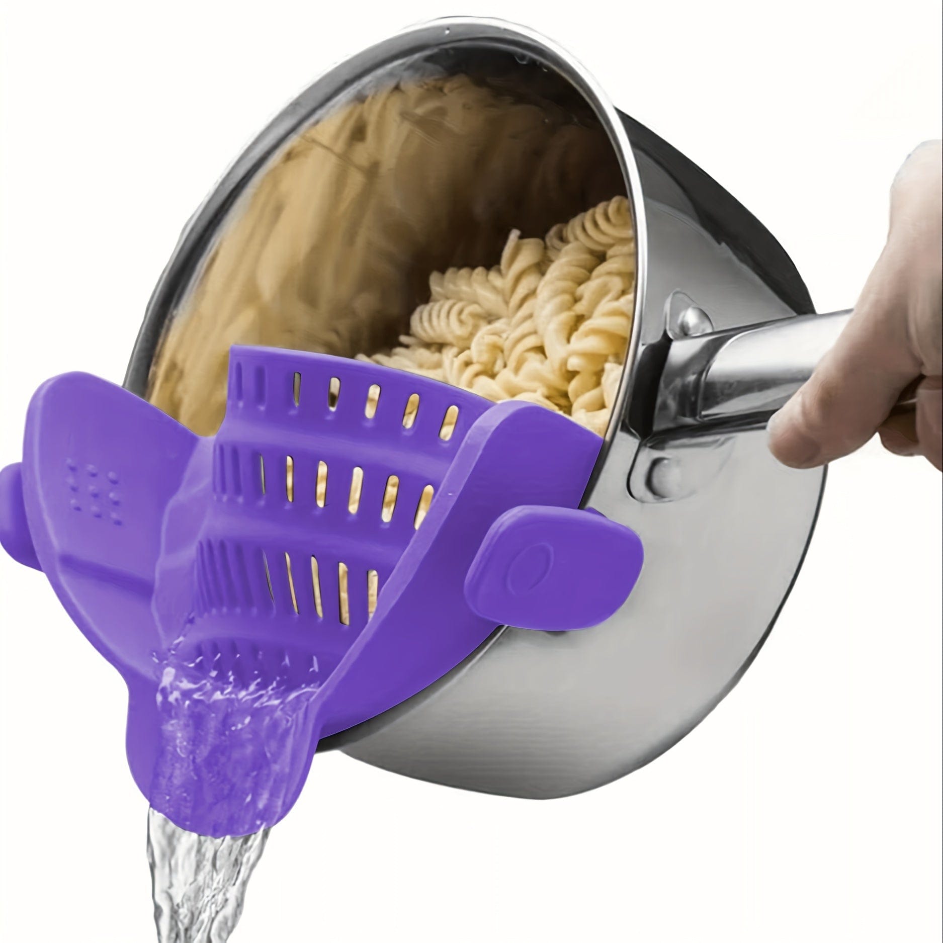 Silikonsil med handtag för kastruller - Enkel filtrering, manuell, frukter, grönsaker - NL25678 Lila