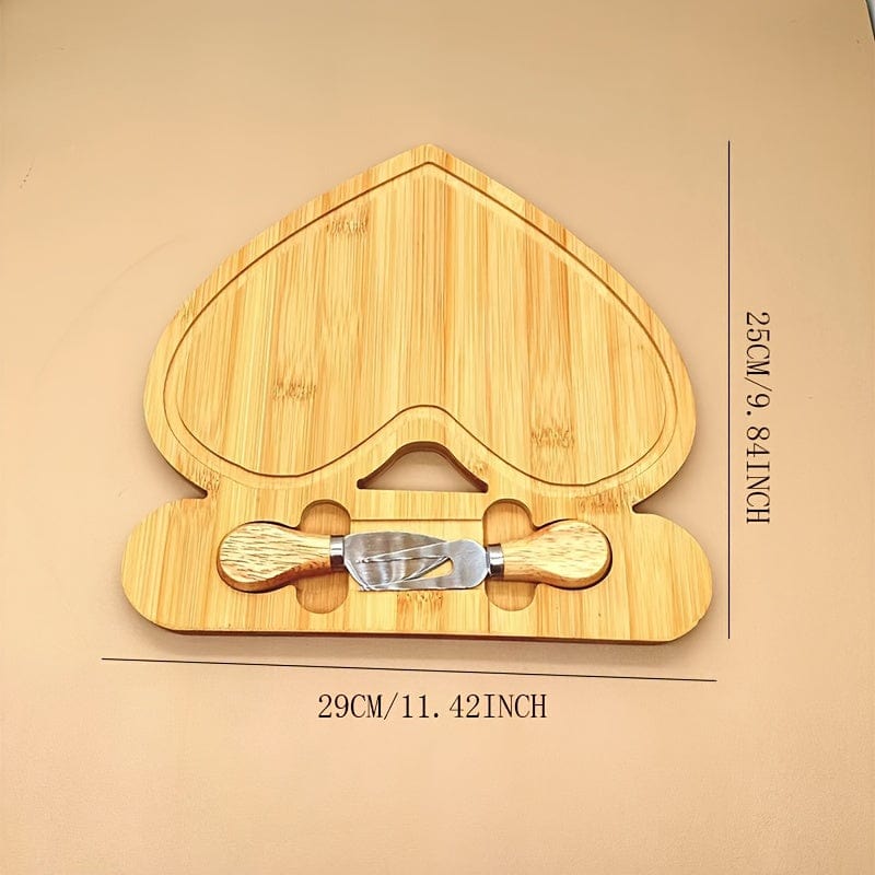 Skärbräde i bambu och ostkniv - perfekt för frukter, ost och smör - Den perfekta gåvan till Fars dag och Mors dag