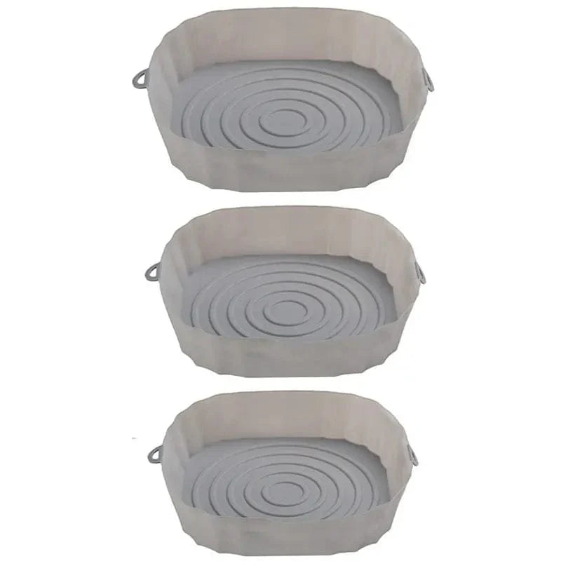Återanvändbar non-stick silikonplatta för air fryer rund bakplatta för mikrovågsugn och ugn - Ugns- och air fryer-liner KINA / 3st
