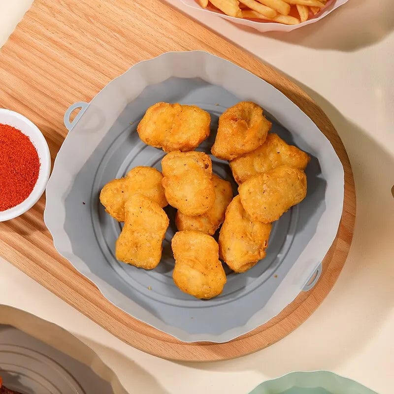 Återanvändbar non-stick silikonplatta för air fryer rund bakplatta för mikrovågsugn och ugn - Ugns- och air fryer-liner KINA / 3st
