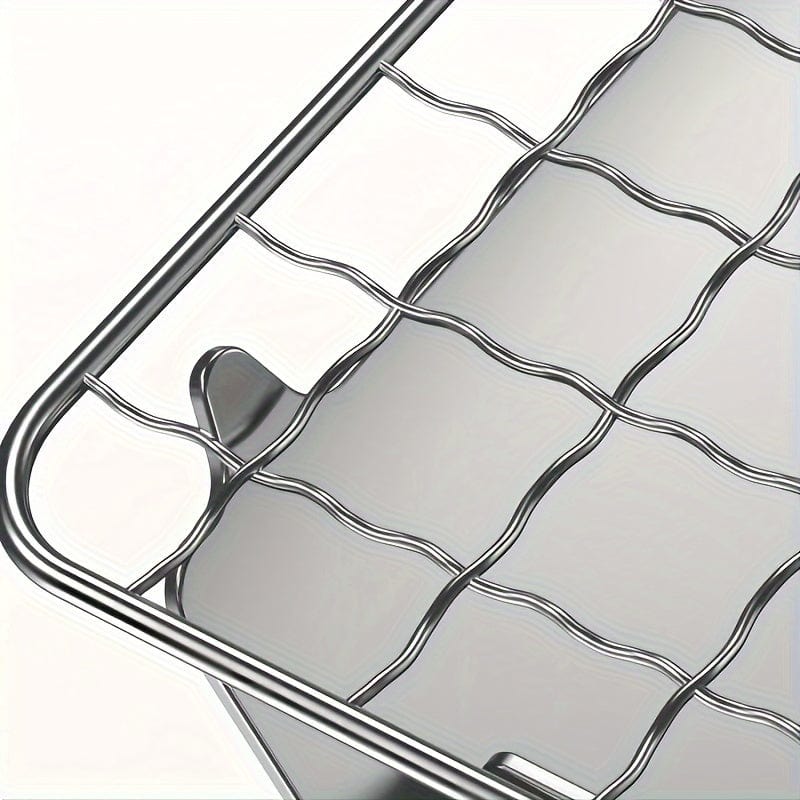 Campingkamin med grill, rostfritt stål, portabel 1 styck