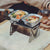 Campingkamin med grill, rostfritt stål, portabel 1 styck