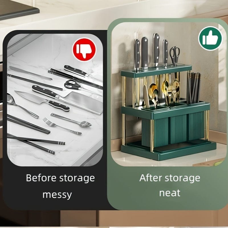 Inbyggd knivställ - Förvaringslåda för bestick