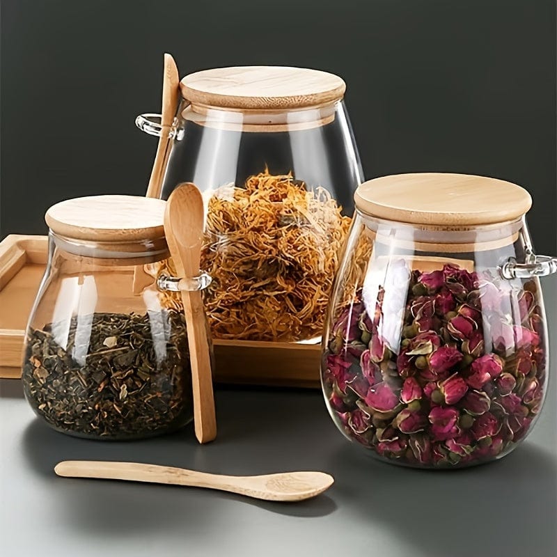 Glasburk med tätslutande lock - Set om 1, Godisburkar och förvaringskärl för te, kaffe, kryddor - Designade köksaccessoarer - Ref. AV74355 350ml