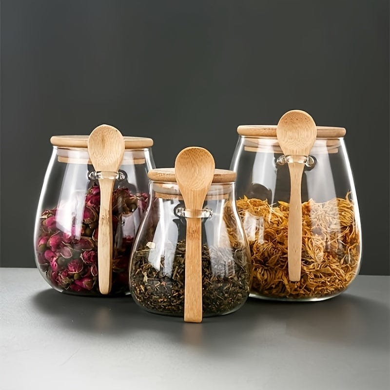 Glasburk med tätslutande lock - Set om 1, Godisburkar och förvaringskärl för te, kaffe, kryddor - Designade köksaccessoarer - Ref. AV74355 350ml
