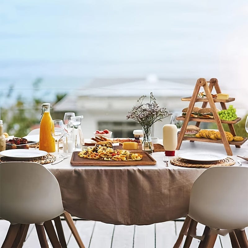 Rustik tårtfat i trä - Ekologisk frukt- och snacksställning för fester och inredning (ID: LY129567) Modern Minimalist