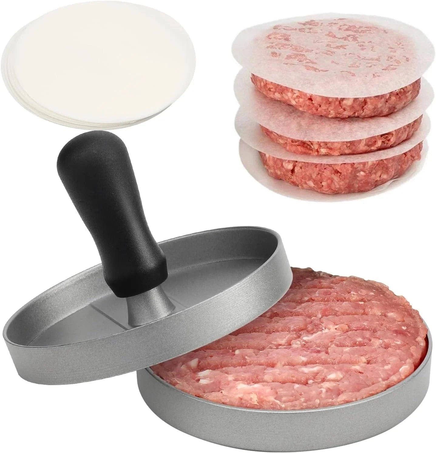 Anti-halkburgarepress med bakpapper