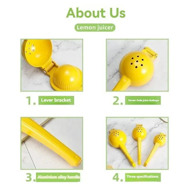 Färgglad manuell citronpress - Kompakt juicepress gul