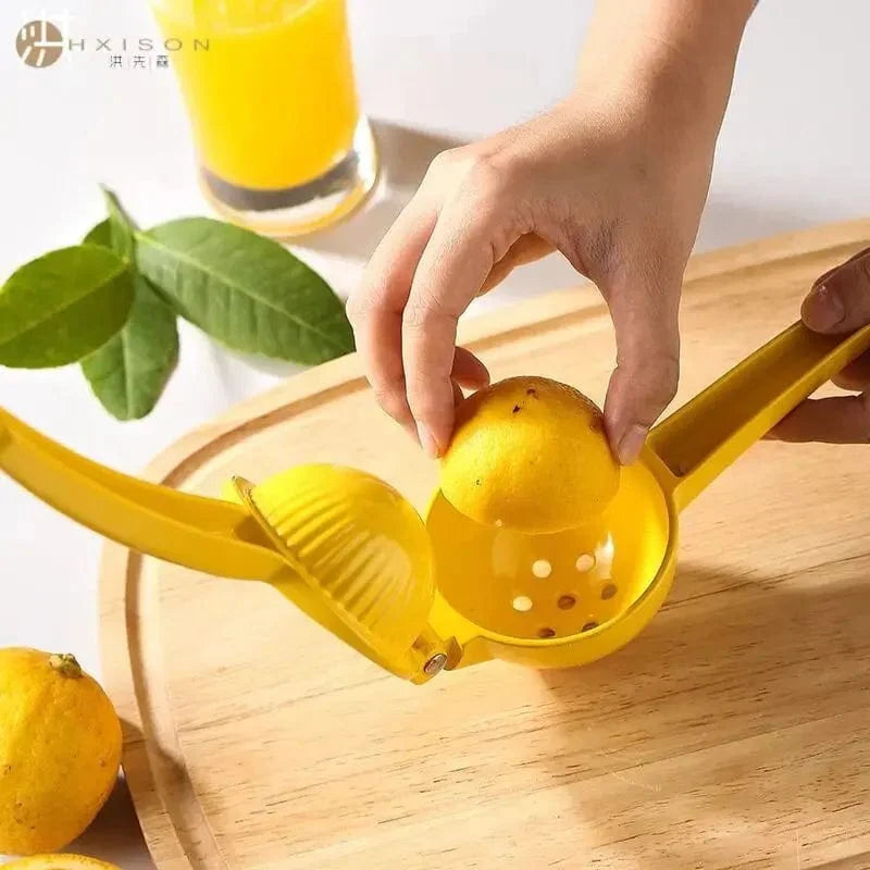 Färgglad manuell citronpress - Kompakt juicepress gul