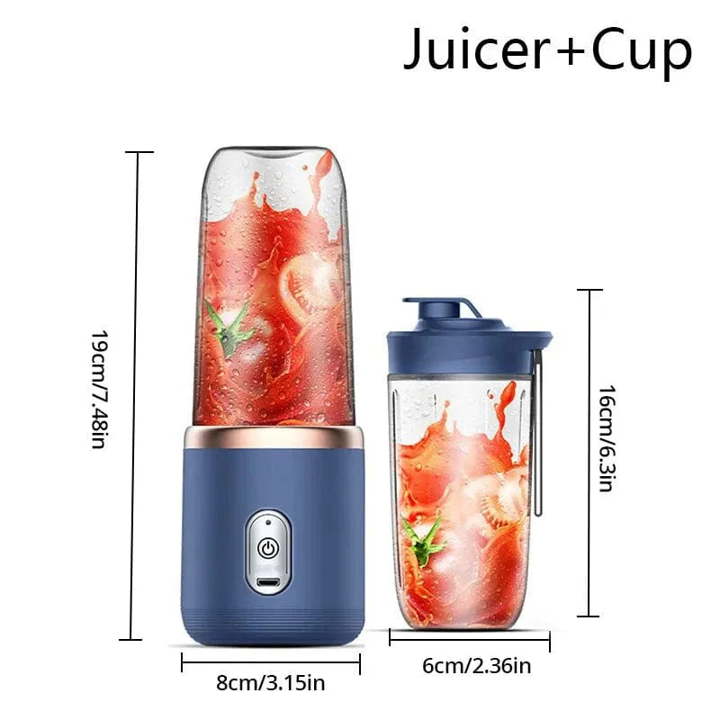 Bärbar Elektrisk Multifunktionell Juicepress 300ML - Blå/Rosa