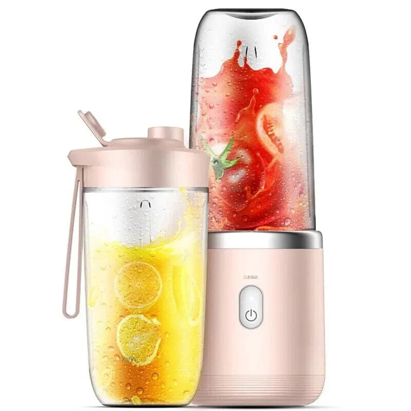 Bärbar Elektrisk Multifunktionell Juicepress 300ML - Blå/Rosa