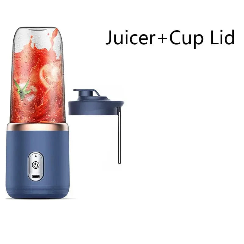 Bärbar Elektrisk Multifunktionell Saftpress 300ML - Blå/Rosa Blå juicepresslock