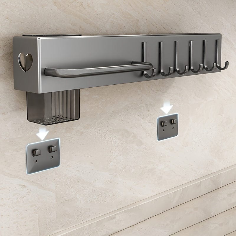 Multifunktionell väggmonterad knivställ för köksredskap