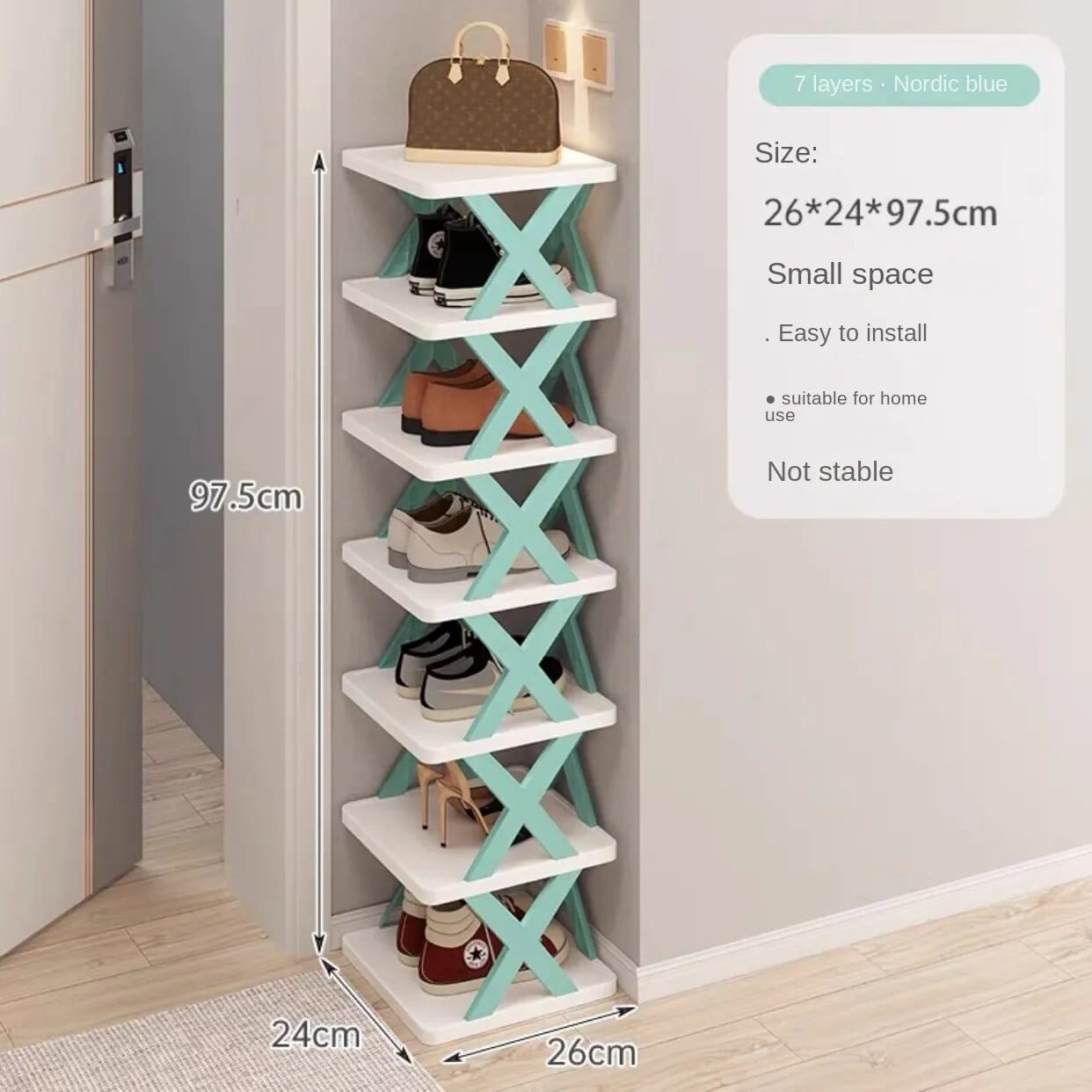 Flerfacks för skor 7 våningar / Blå