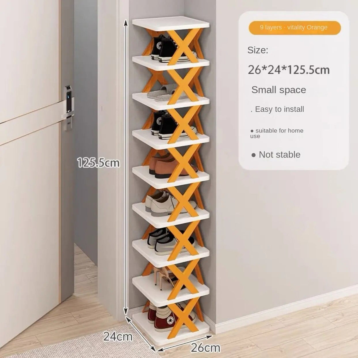 Flerfacks skoavställning 9 våningar / Orange