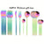 Set med gyllene bestick med svart handtag - Rostfritt stål 24 delar - VF20943 Rainbow