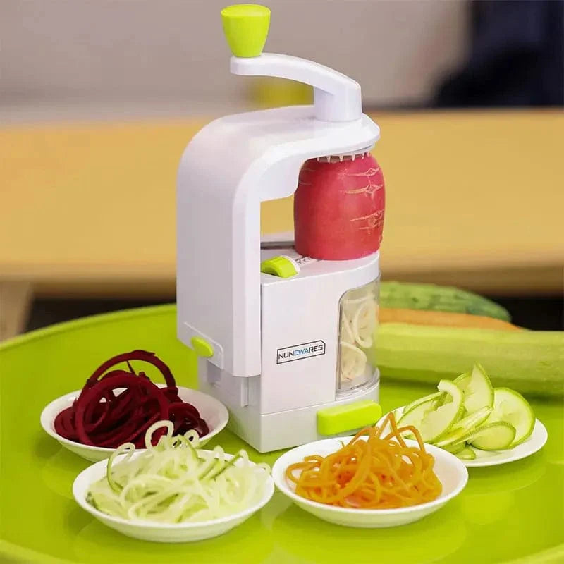 Grönsaksspiraler 4-i-1 med sugkopp - Zucchini-skärare Vit