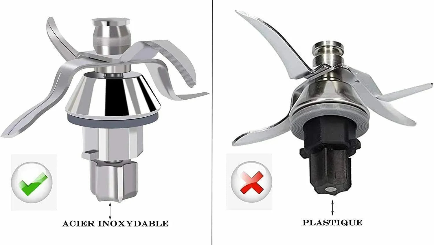 Ersättningsblad i rostfritt stål för Vorwerk Thermomix TM31, snabb och tyst drift, lämplig för daglig användning i TM31 serie 6 brun.