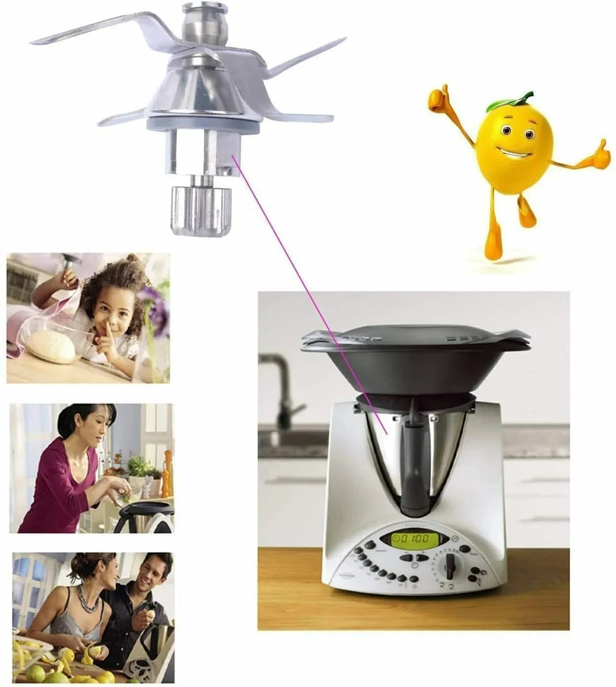 Ersättningsblad i rostfritt stål för Vorwerk Thermomix TM31, snabb och tyst drift, lämplig för daglig användning i TM31-serien 6 brun.